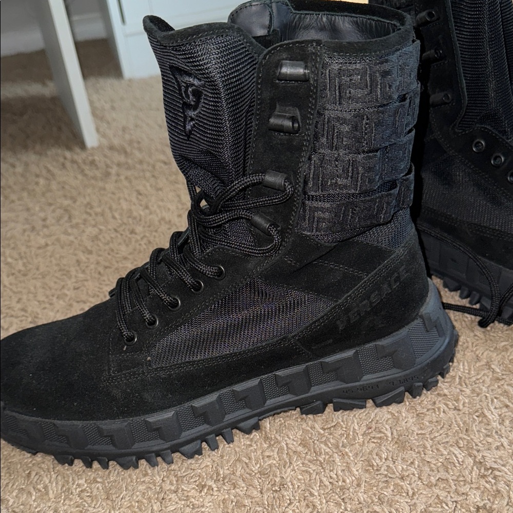 Versace Black Combat Boots